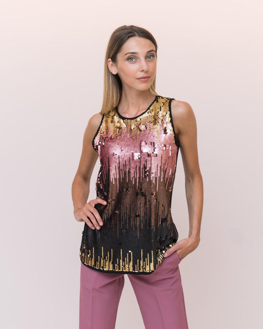 Top pailettes multicolor